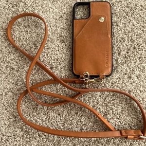 HOLSTERE Tan - Genuine Smooth Vintage Leather iPhone Case Crossbody. IPhone 11